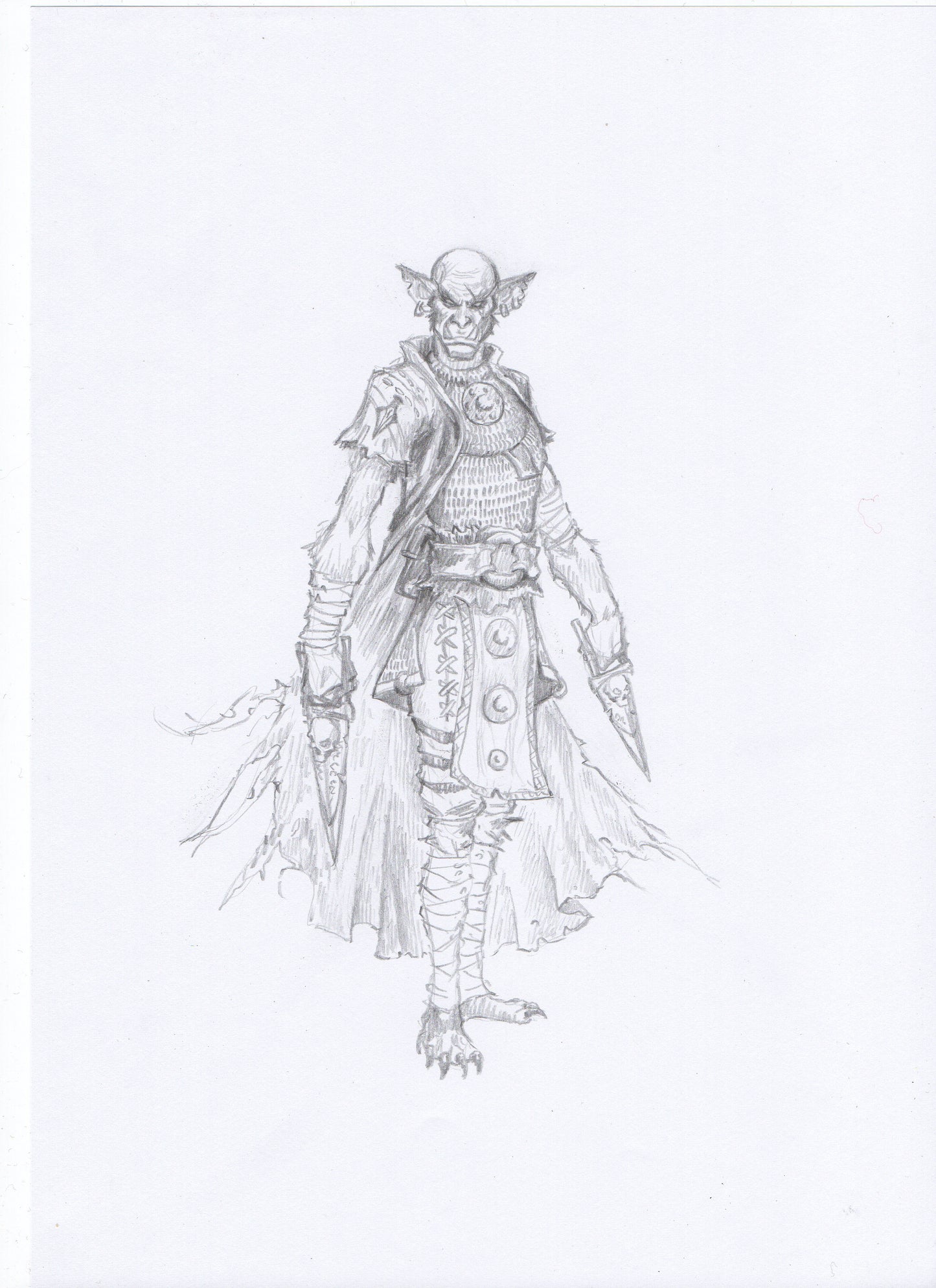 Scabvistin - Bugbear Rogue - Pencil Sketch