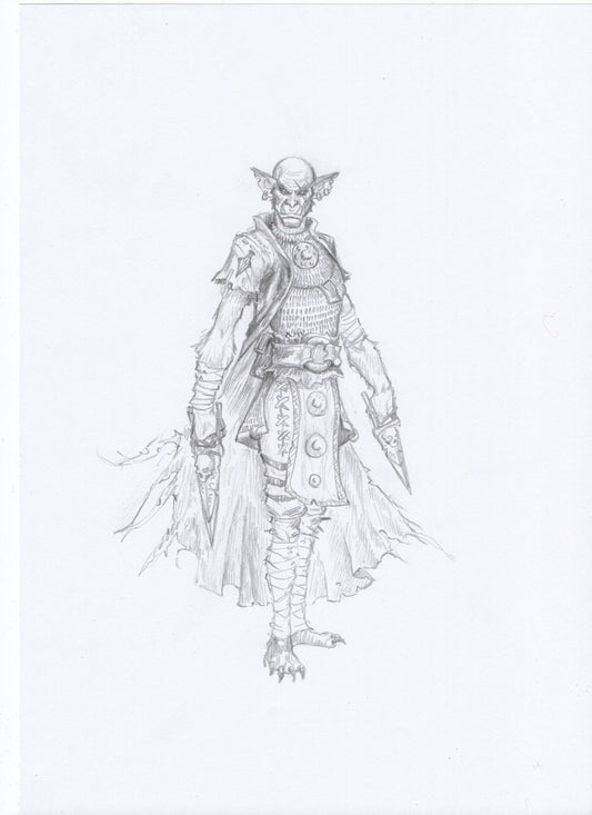 Scabvistin -  Bugbear Rogue -  Pencil Sketch